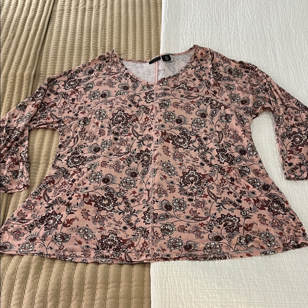 Willi Smith Pink Floral Blouse